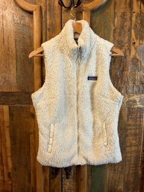Patagonia Cream Sherpa Vest with Logo